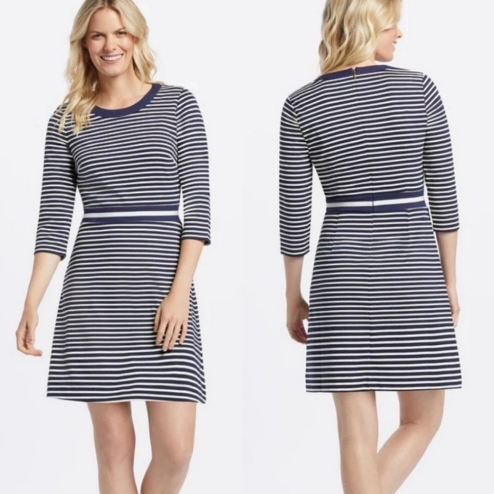 NWT Draper James 3X Navy & White Presley Dress